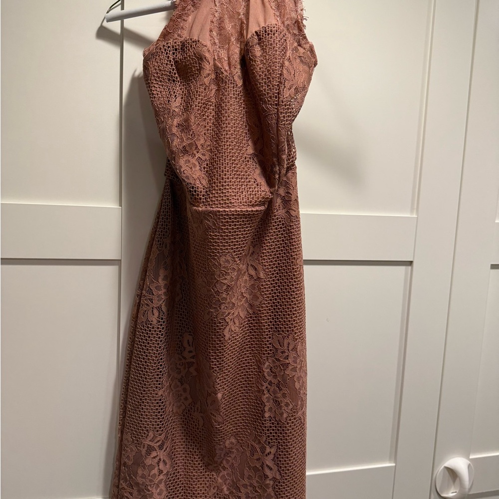 Elegant Lace Halter Dress